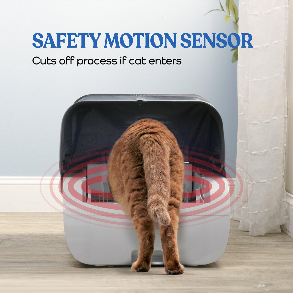 Smart Cat Litter Box With Wide Opening and Machine Sensor - White