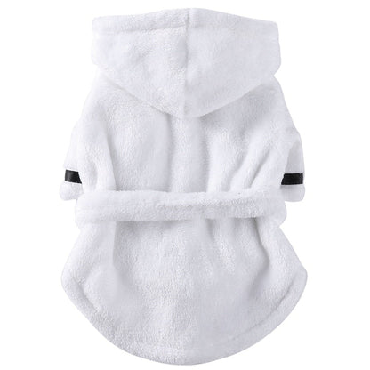 Luxury Soft Pet Dog Puppy Hooded Bathrobe